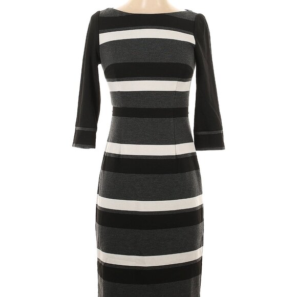 WHBM Striped 3/4 Sleeve Dress - Picture 1 of 9